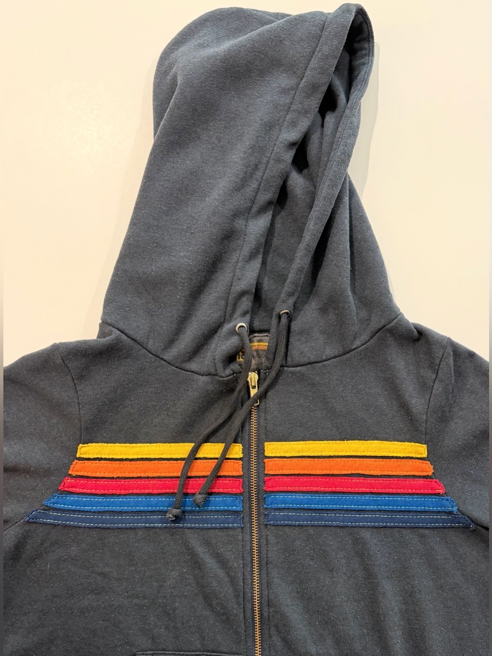 Aviator Nation 5 Stripe Hoodie & Sweatpants Set XS/S Navy Charcoal - Picture 11 of 16